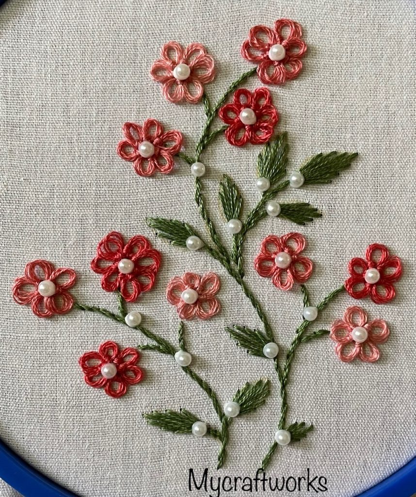 Custom embroidery artwork created with colorful threads